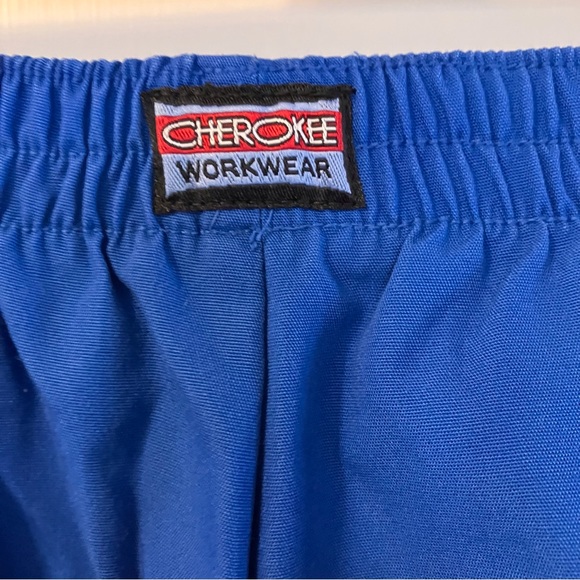 Cherokee workwear elastic waist scrub pants. Size L. Royal Blue - Picture 3 of 8
